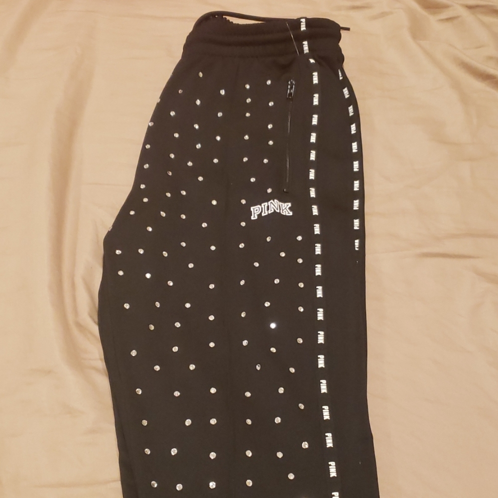 Black bling joggers